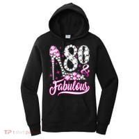 80 Years Old Gifts 80 & Fabulous 80th Birthday Pink Diamond Women's Hoodie thumb 0