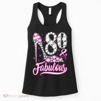 80 Years Old Gifts 80 & Fabulous 80th Birthday Pink Diamond Women's Tank Top thumb 0