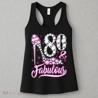 80 Years Old Gifts 80 & Fabulous 80th Birthday Pink Diamond Women's Tank Top thumb 3