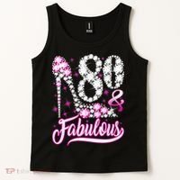 80 Years Old Gifts 80 & Fabulous 80th Birthday Pink Diamond Tank Top thumb 2