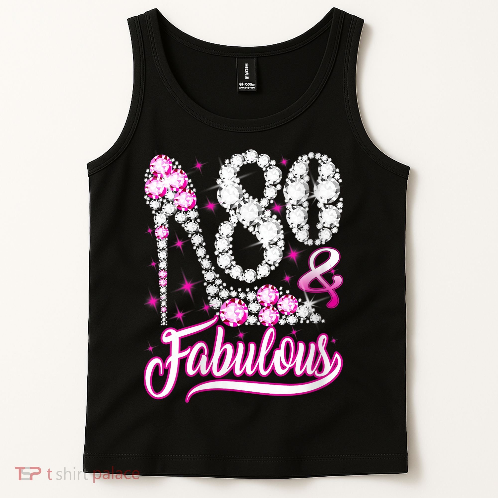80 Years Old Gifts 80 & Fabulous 80th Birthday Pink Diamond Tank Top