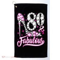 80 Years Old Gifts 80 & Fabulous 80th Birthday Pink Diamond Golf Towel thumb 0