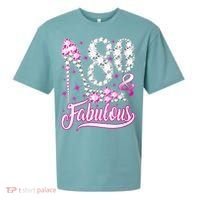 80 Years Old Gifts 80 & Fabulous 80th Birthday Pink Diamond Sueded Cloud Jersey T-Shirt thumb 0
