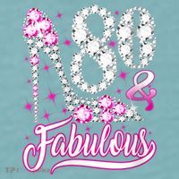80 Years Old Gifts 80 & Fabulous 80th Birthday Pink Diamond Sueded Cloud Jersey T-Shirt thumb 2