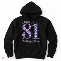 81 Year Old Its My 81st Birthday Queen Diamond Heels Crown Hoodie thumb 0