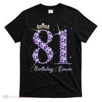 81 Year Old Its My 81st Birthday Queen Diamond Heels Crown T-Shirt thumb 0