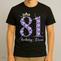 81 Year Old Its My 81st Birthday Queen Diamond Heels Crown T-Shirt thumb 3