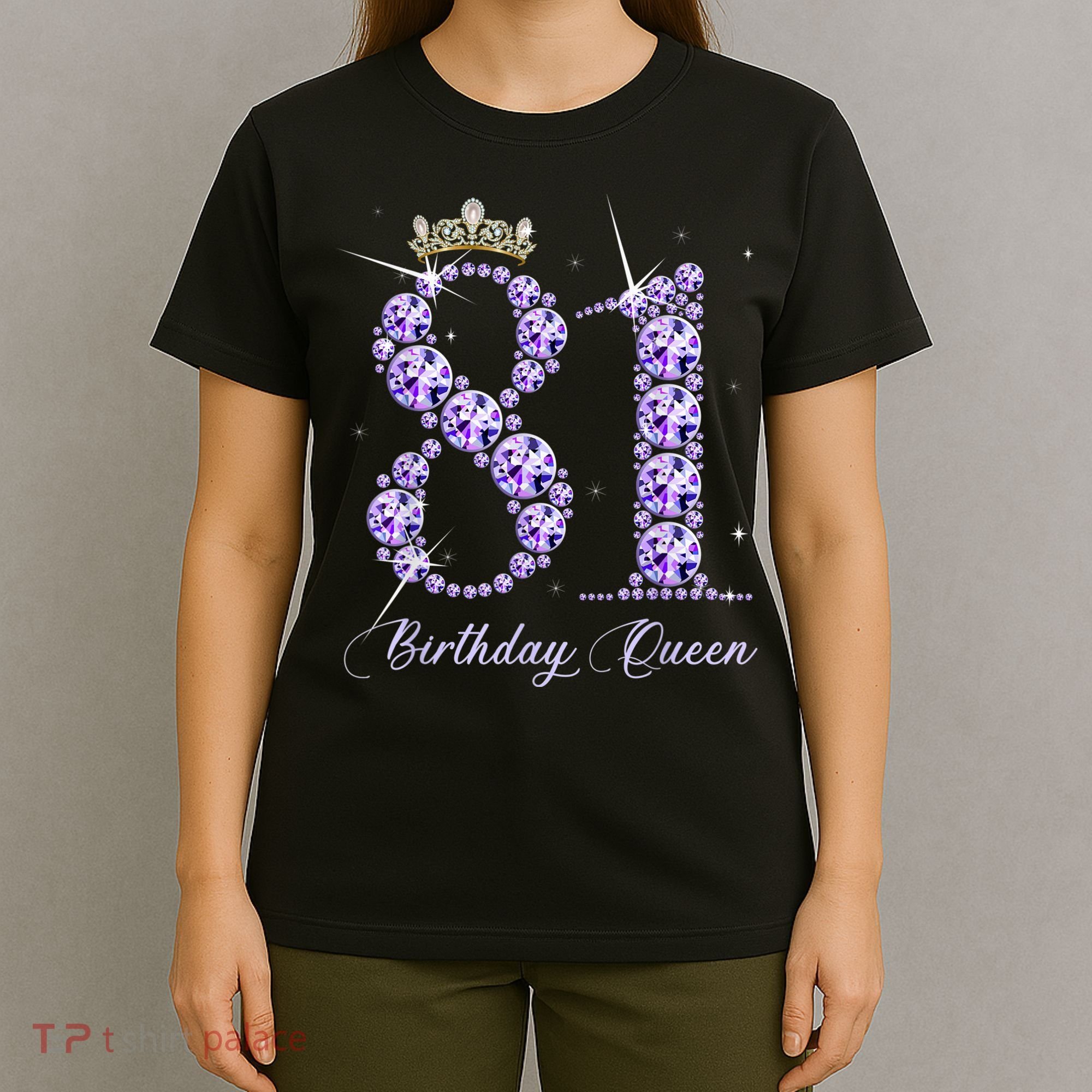 81 Year Old Its My 81st Birthday Queen Diamond Heels Crown T-Shirt
