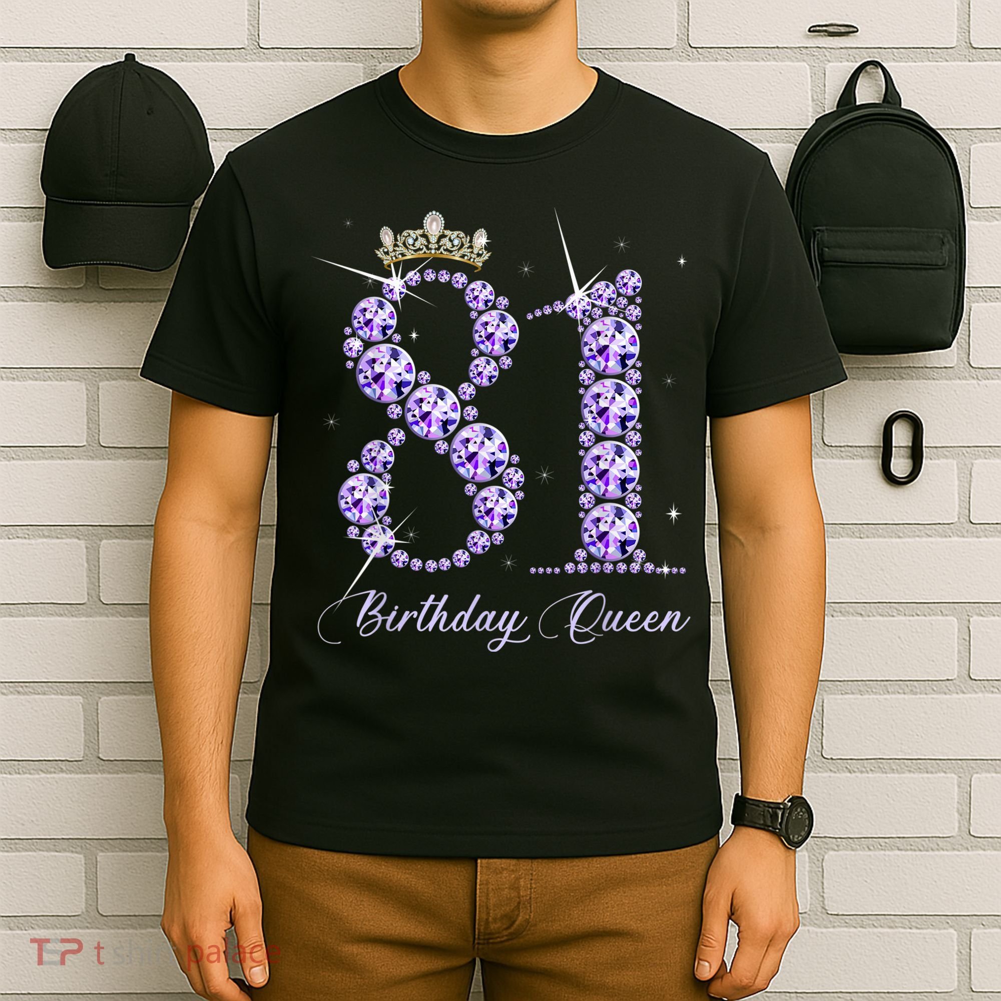 81 Year Old Its My 81st Birthday Queen Diamond Heels Crown T-Shirt