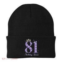 81 Year Old Its My 81st Birthday Queen Diamond Heels Crown Beanie thumb 0