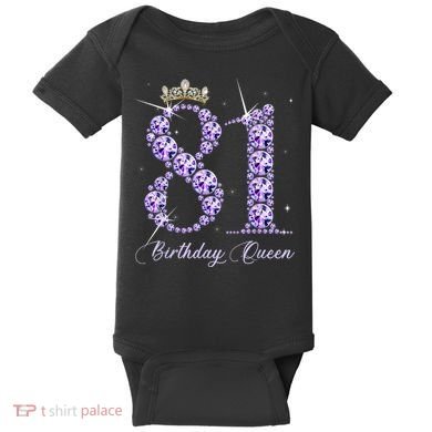 81 Year Old Its My 81st Birthday Queen Diamond Heels Crown Baby Bodysuit
