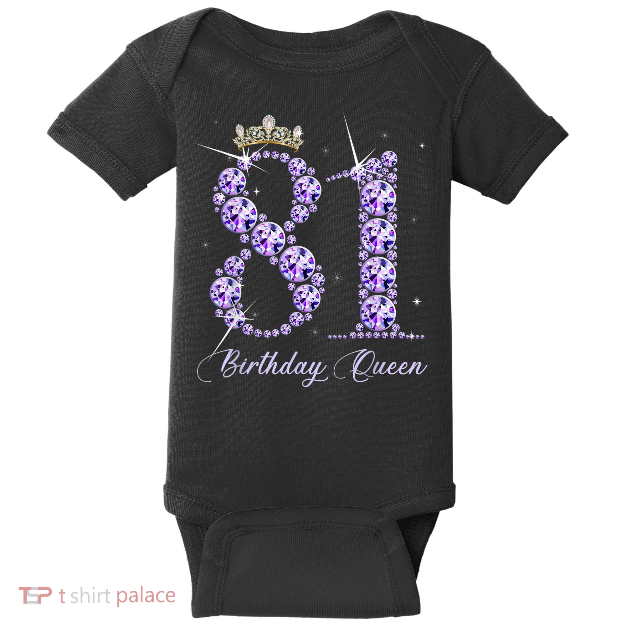 81 Year Old Its My 81st Birthday Queen Diamond Heels Crown Baby Bodysuit