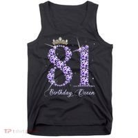 81 Year Old Its My 81st Birthday Queen Diamond Heels Crown Tank Top thumb 0