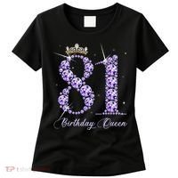 81 Year Old Its My 81st Birthday Queen Diamond Heels Crown Women's T-Shirt thumb 0