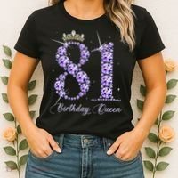 81 Year Old Its My 81st Birthday Queen Diamond Heels Crown Women's T-Shirt thumb 2