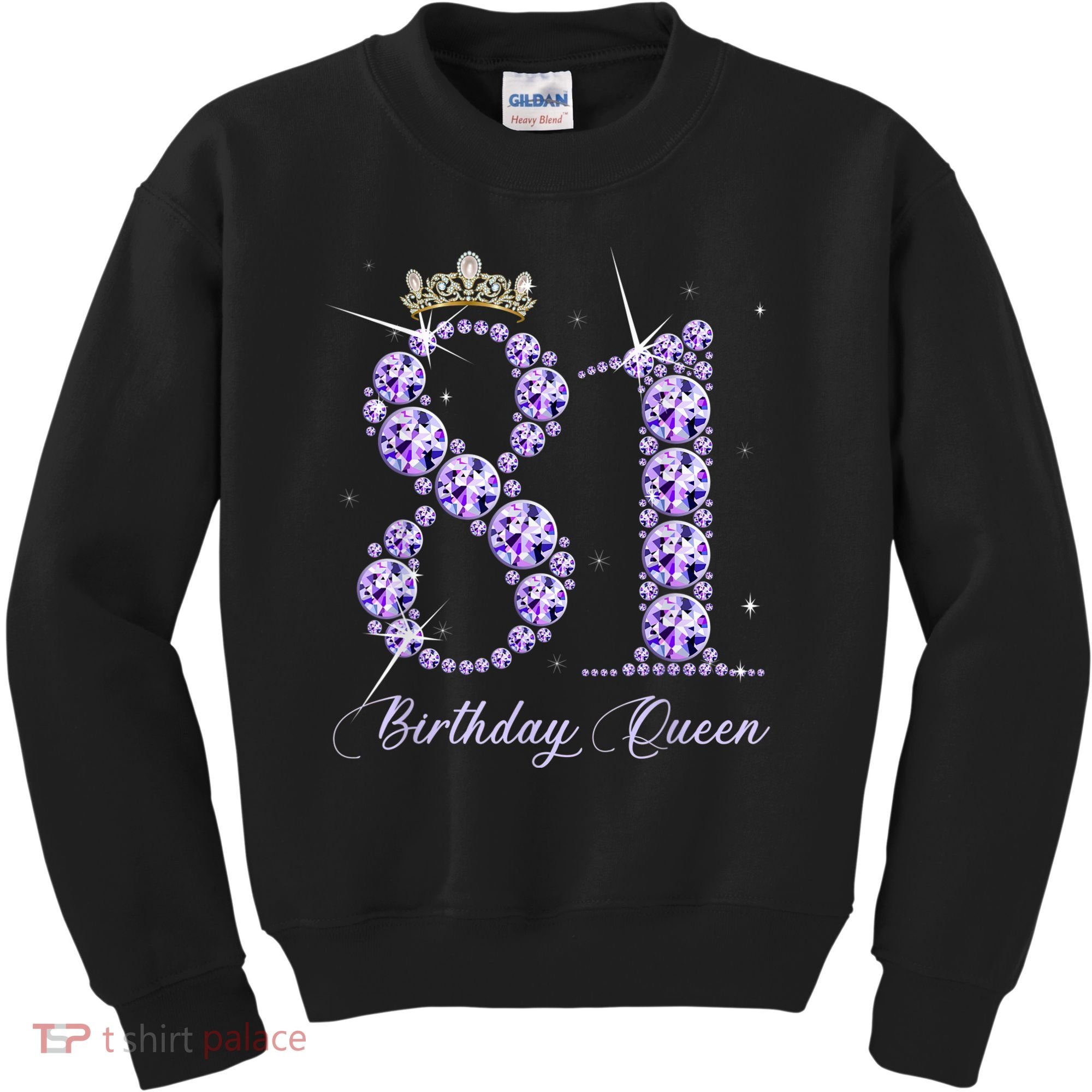 81 Year Old Its My 81st Birthday Queen Diamond Heels Crown Kids Sweatshirt