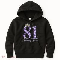 81 Year Old Its My 81st Birthday Queen Diamond Heels Crown Kids Hoodie thumb 0