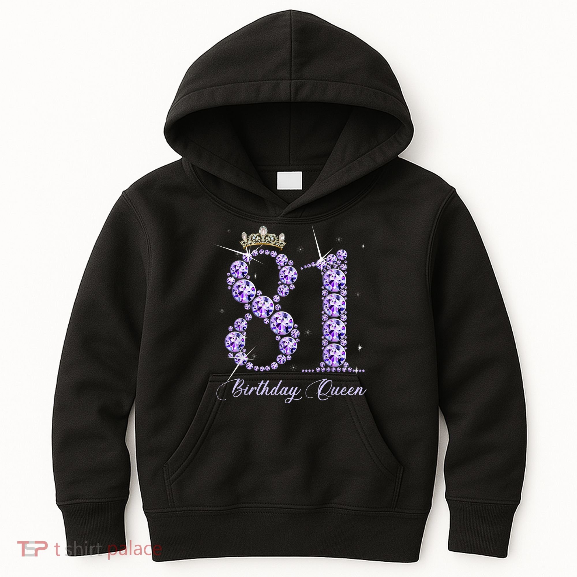 81 Year Old Its My 81st Birthday Queen Diamond Heels Crown Kids Hoodie