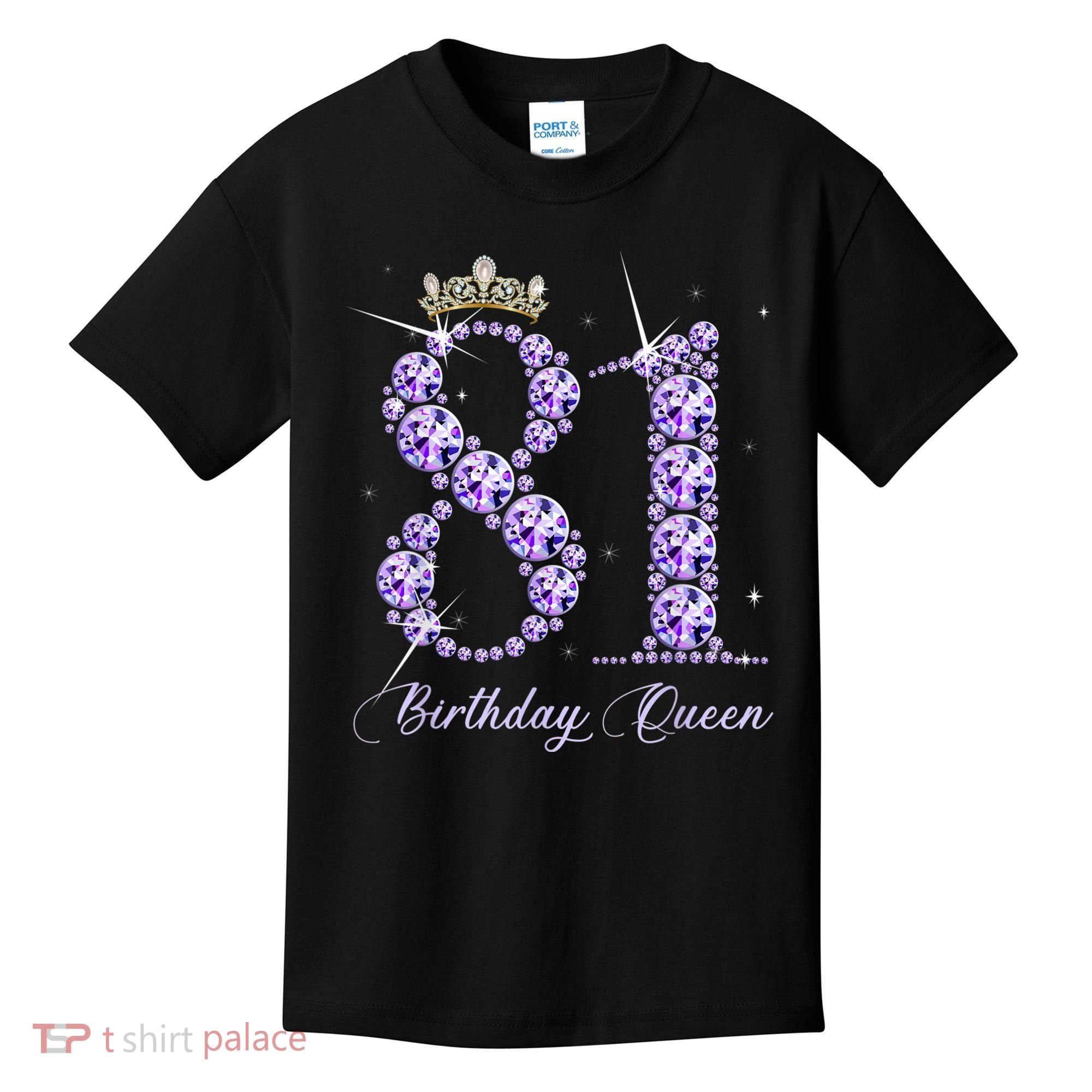 81 Year Old Its My 81st Birthday Queen Diamond Heels Crown Kids T-Shirt