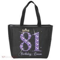 81 Year Old Its My 81st Birthday Queen Diamond Heels Crown Tote Bag thumb 0