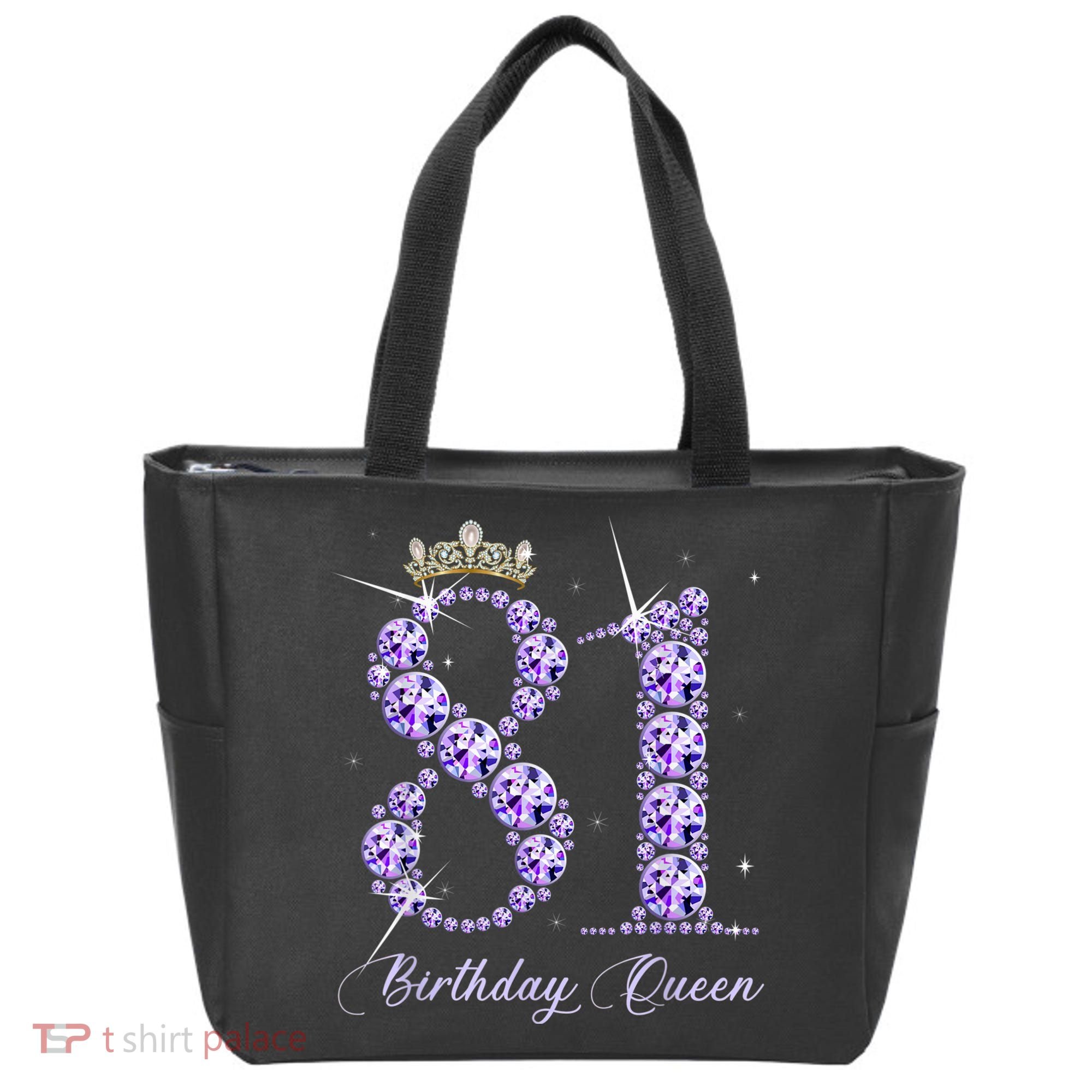 81 Year Old Its My 81st Birthday Queen Diamond Heels Crown Tote Bag
