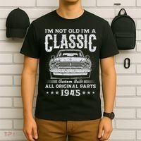 80 Year Old Gifts Vintage Classic Car 1945 80th Birthday T-Shirt thumb 6