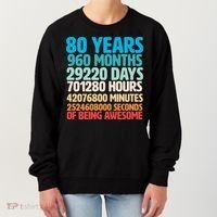 80 Years Of Being Awesome 80th Birthday Time Breakdown Women's Sweatshirt thumb 0
