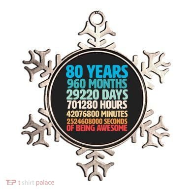 80 Years Of Being Awesome 80th Birthday Time Breakdown Ornament
