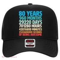 80 Years Of Being Awesome 80th Birthday Time Breakdown Hat thumb 0