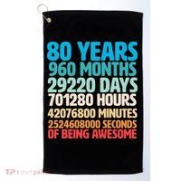 80 Years Of Being Awesome 80th Birthday Time Breakdown Golf Towel thumb 0