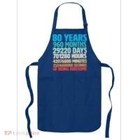 80 Years Of Being Awesome 80th Birthday Time Breakdown Apron thumb 0