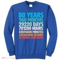 80 Years Of Being Awesome 80th Birthday Time Breakdown Sweatshirt thumb 0