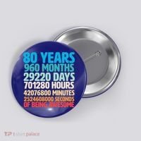 80 Years Of Being Awesome 80th Birthday Time Breakdown Button thumb 0