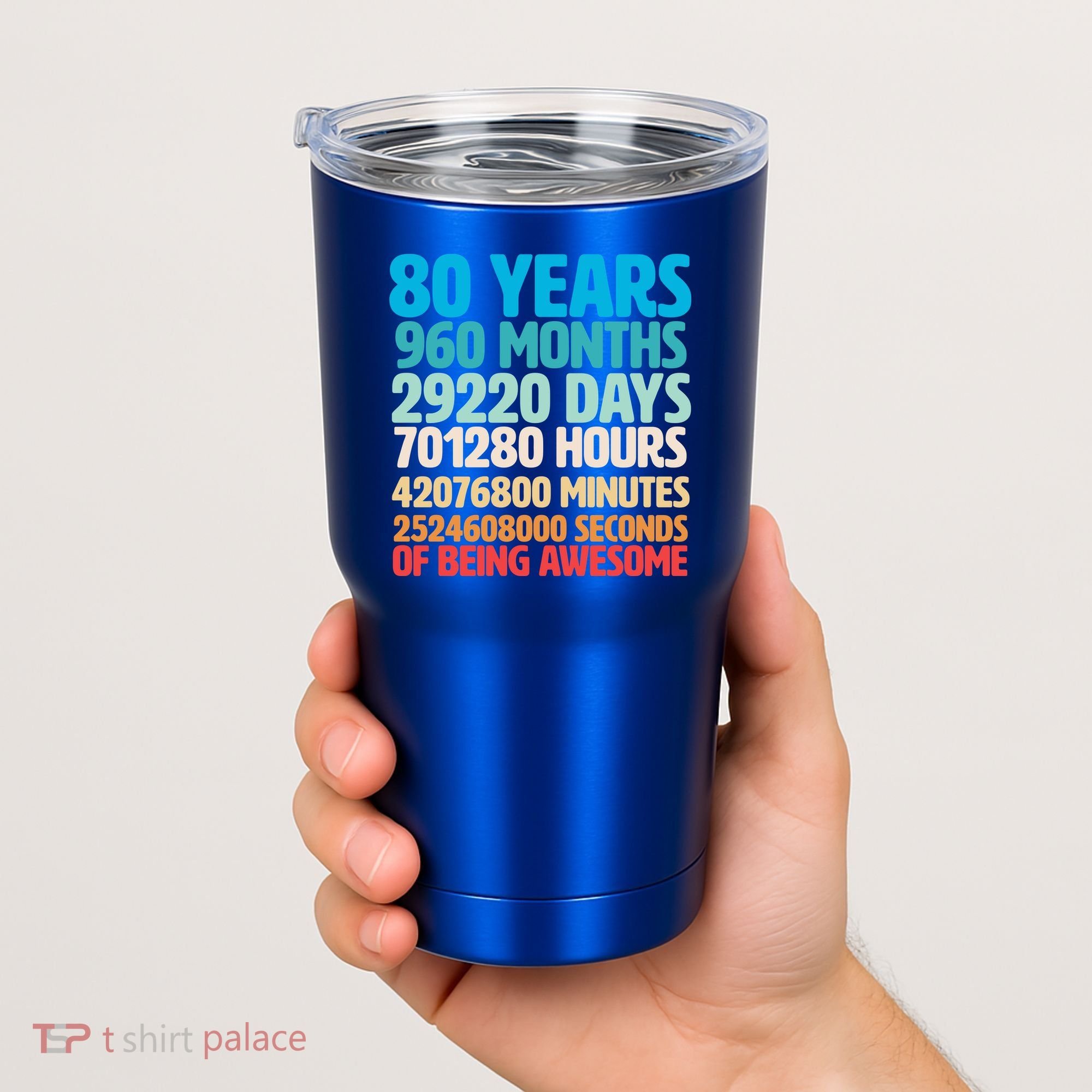 80 Years Of Being Awesome 80th Birthday Time Breakdown Tumbler