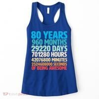 80 Years Of Being Awesome 80th Birthday Time Breakdown Women's Tank Top thumb 0