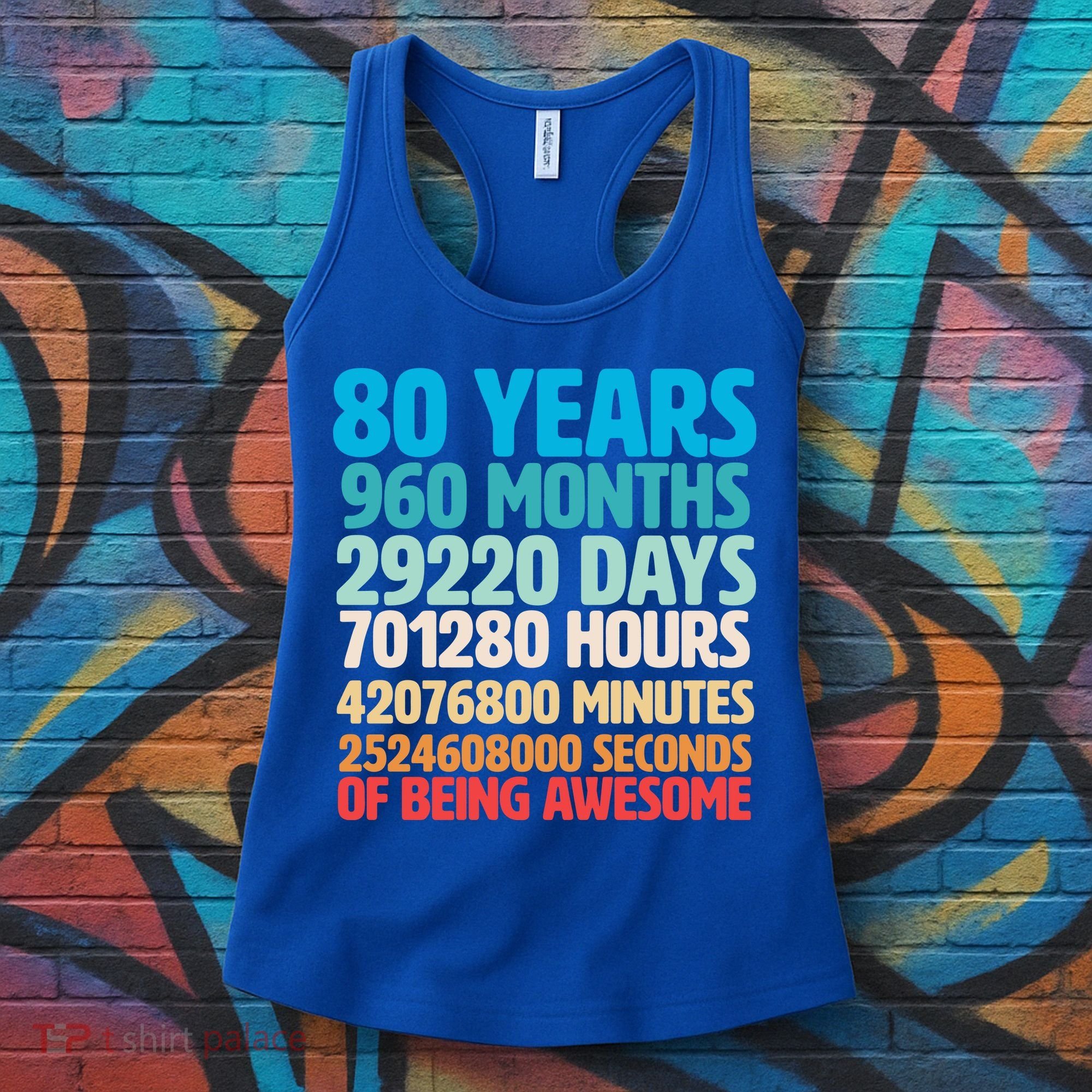 80 Years Of Being Awesome 80th Birthday Time Breakdown Women's Tank Top