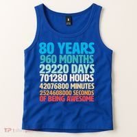80 Years Of Being Awesome 80th Birthday Time Breakdown Tank Top thumb 2