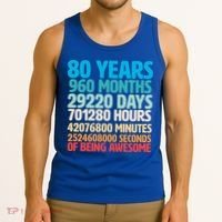 80 Years Of Being Awesome 80th Birthday Time Breakdown Tank Top thumb 3