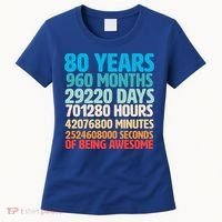 80 Years Of Being Awesome 80th Birthday Time Breakdown Women's T-Shirt thumb 0