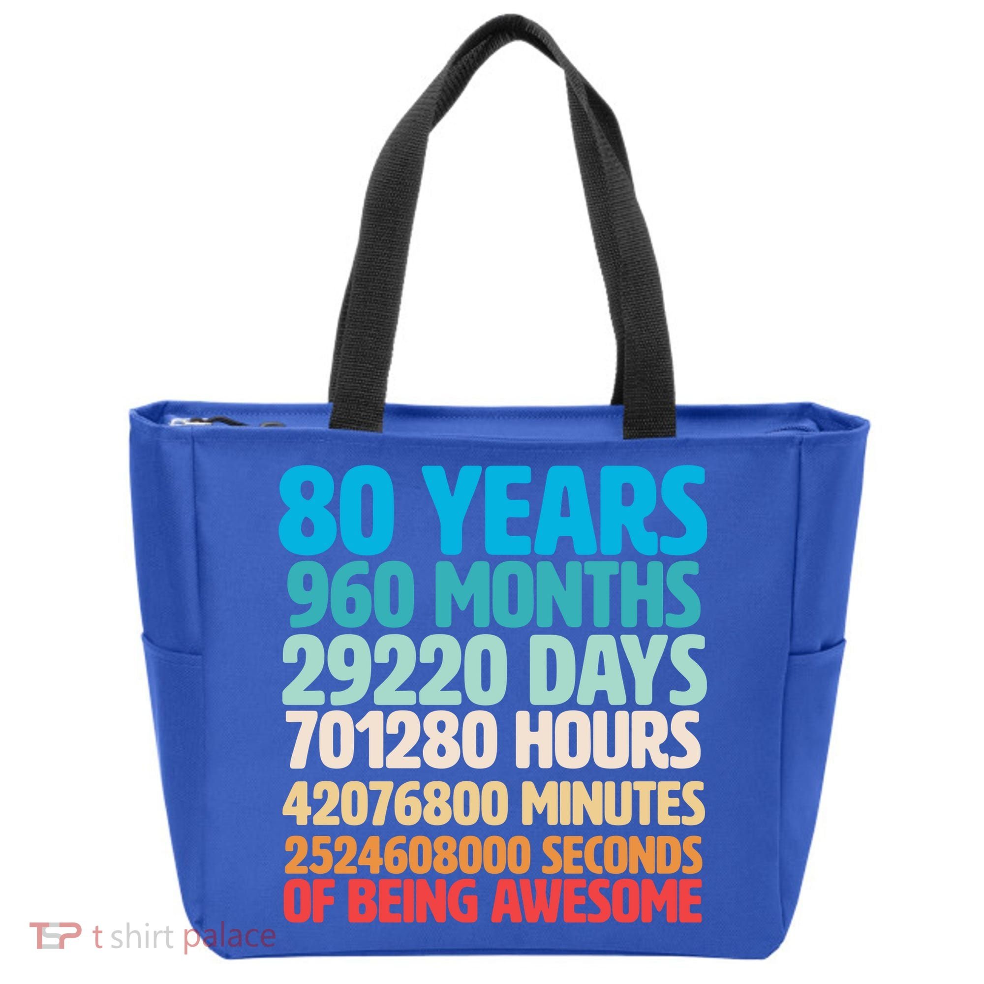 80 Years Of Being Awesome 80th Birthday Time Breakdown Tote Bag