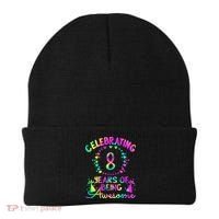 8 Years Of Being Awesome! 8 Year Old Birthday Tie Dye Beanie thumb 0