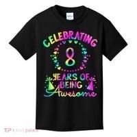 8 Years Of Being Awesome! 8 Year Old Birthday Tie Dye Kids T-Shirt thumb 0