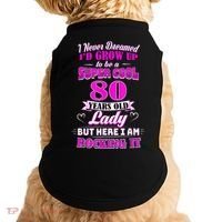 80 Year Old Lady Funny 80th Birthday Rockin' Since Doggie Tank thumb 0