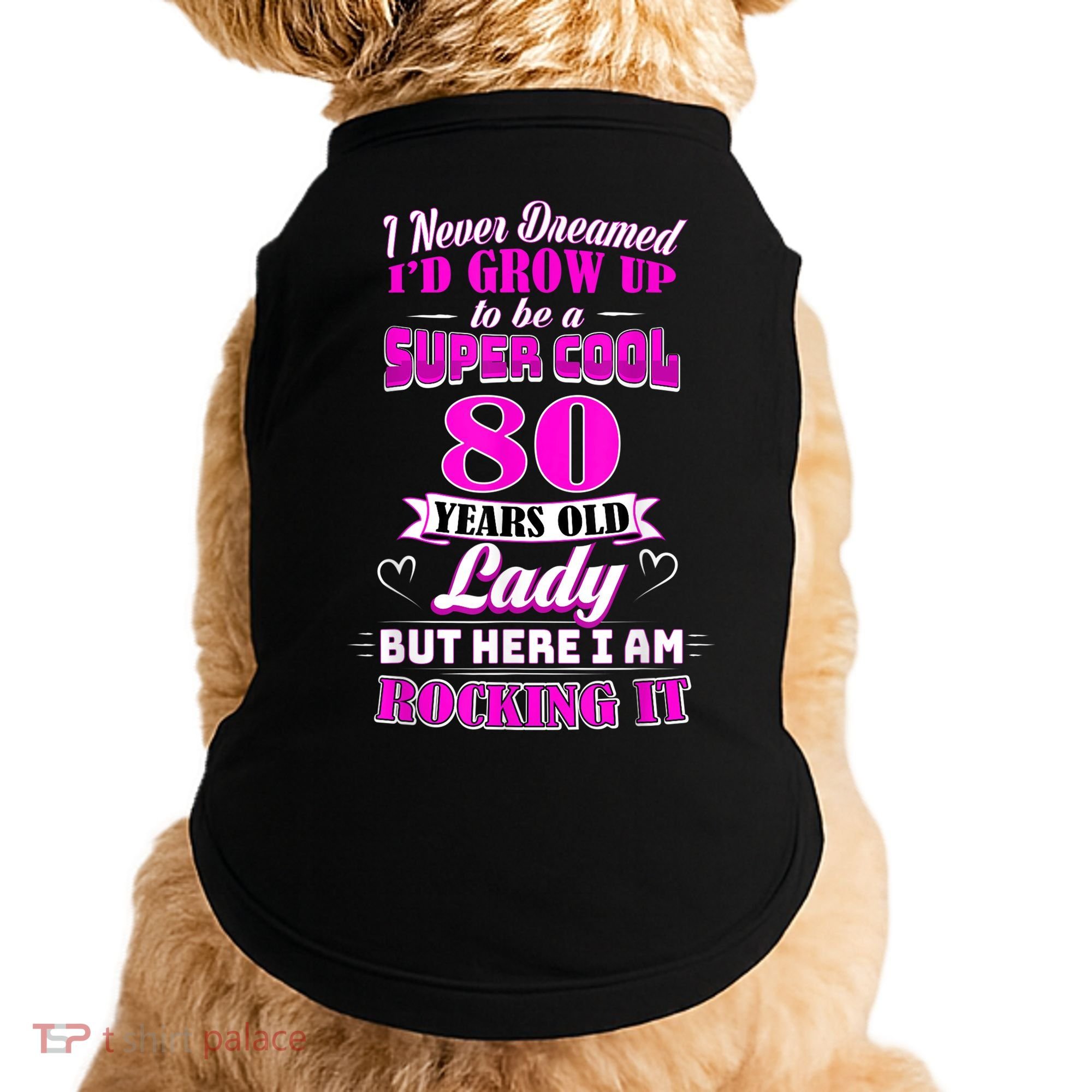 80 Year Old Lady Funny 80th Birthday Rockin' Since Doggie Tank