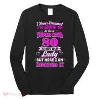 80 Year Old Lady Funny 80th Birthday Rockin' Since Long Sleeve Shirt thumb 0