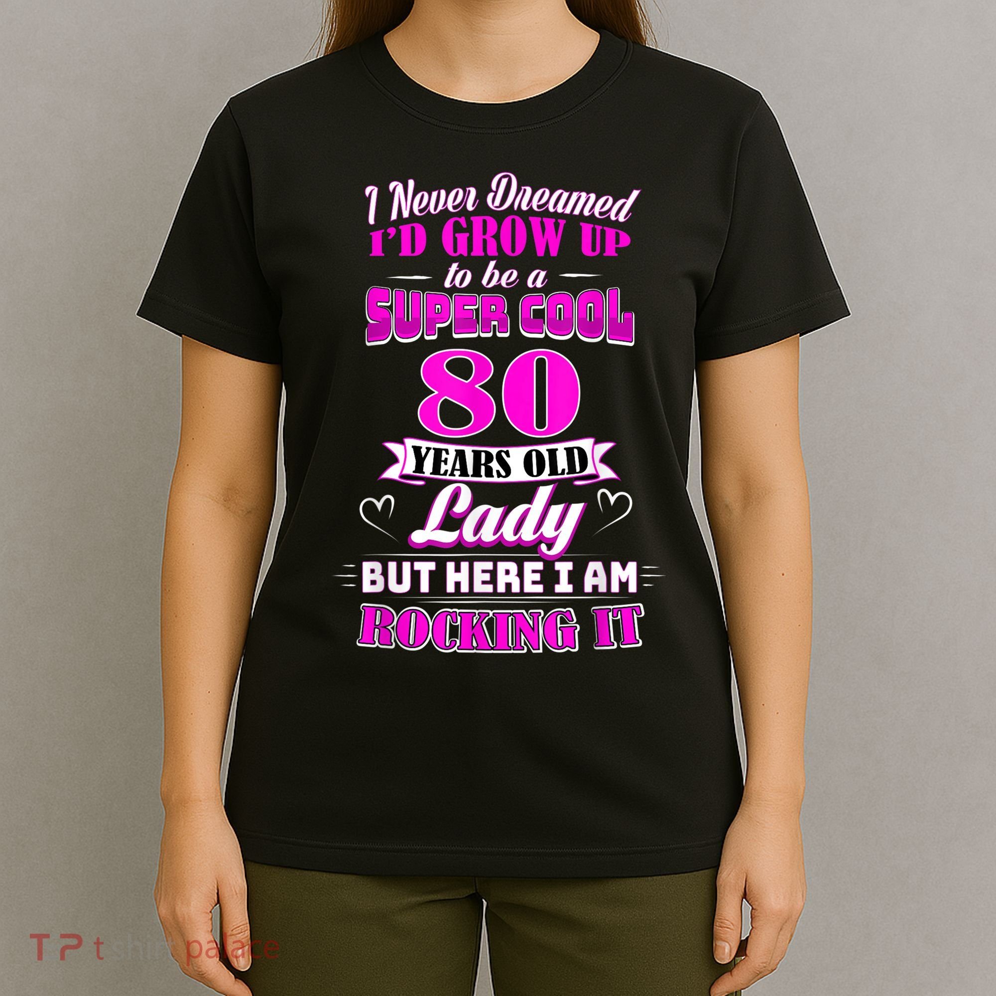 80 Year Old Lady Funny 80th Birthday Rockin' Since T-Shirt