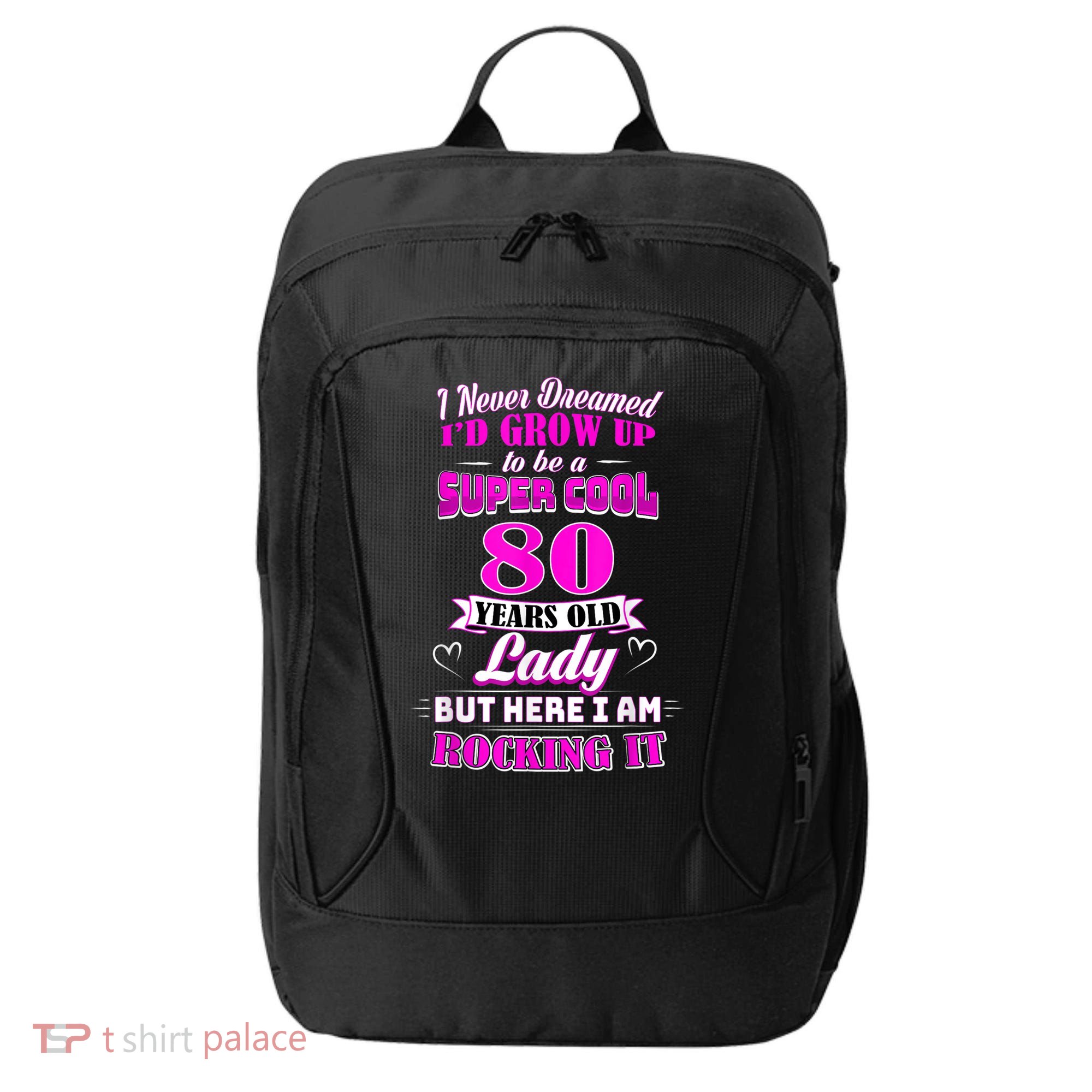 80 Year Old Lady Funny 80th Birthday Rockin' Since City Backpack