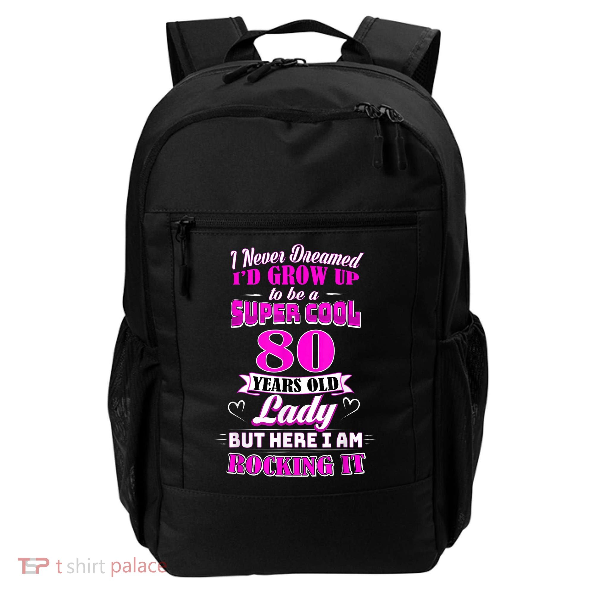 80 Year Old Lady Funny 80th Birthday Rockin' Since Backpack