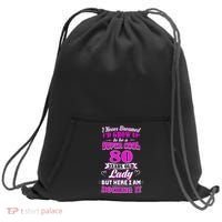 80 Year Old Lady Funny 80th Birthday Rockin' Since Sweatshirt Cinch Pack Bag thumb 0