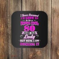 80 Year Old Lady Funny 80th Birthday Rockin' Since Coaster thumb 0